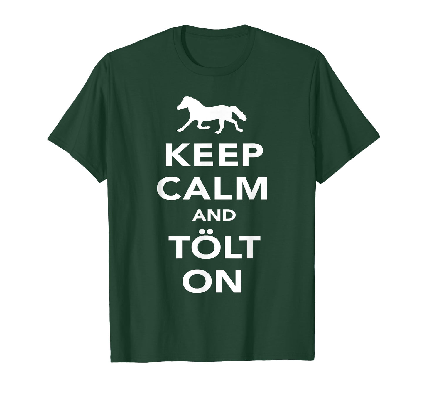Stay calm and continue to oil Iceland-Horses Rider Icelandic T-Shirt