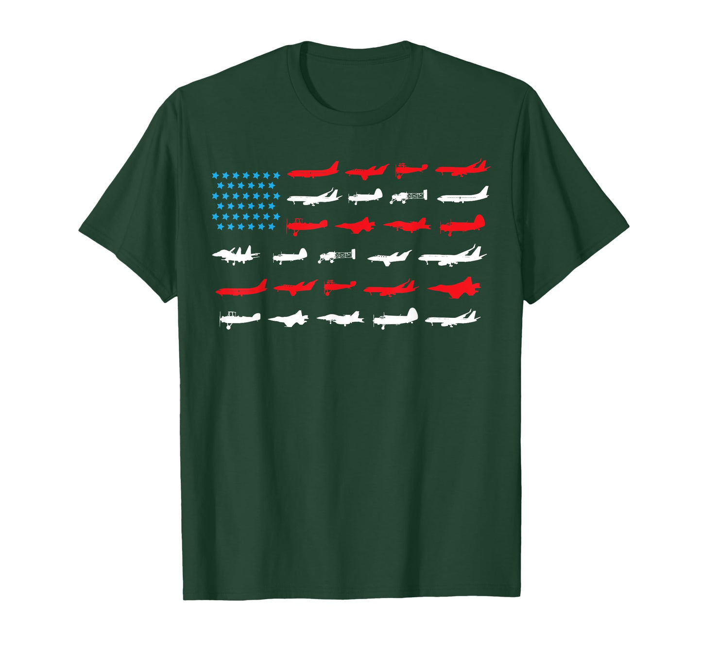 Pilot Shirt, Airplanes As American Flag, Plane Aviation T-Shirt
