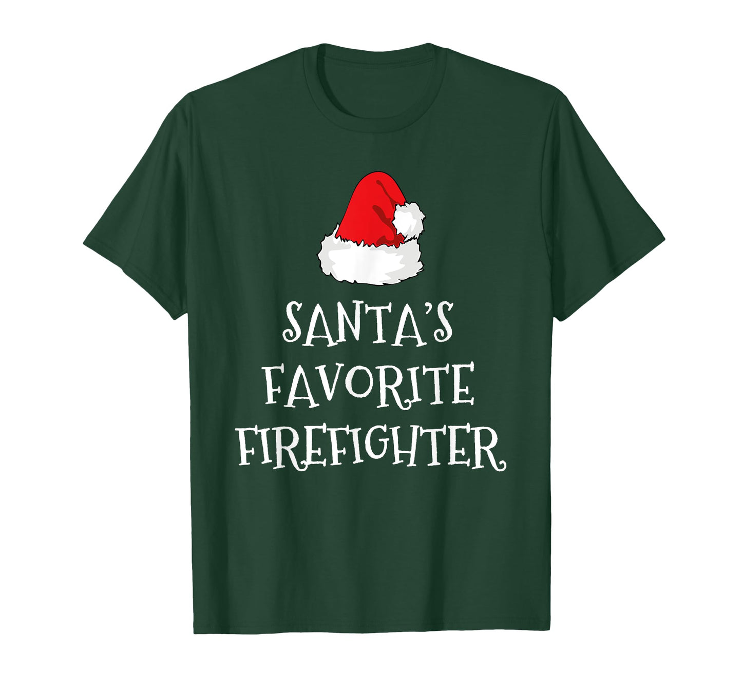 Santa's Favorite Firefighter Christmas Funny Xmas Fireman T-Shirt