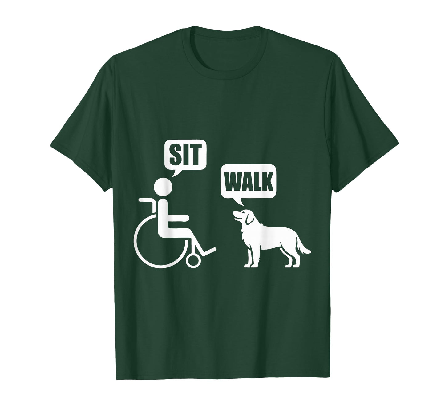 Wheelchair Dog Funny Humor Sit Walk Joke Disability T-Shirt