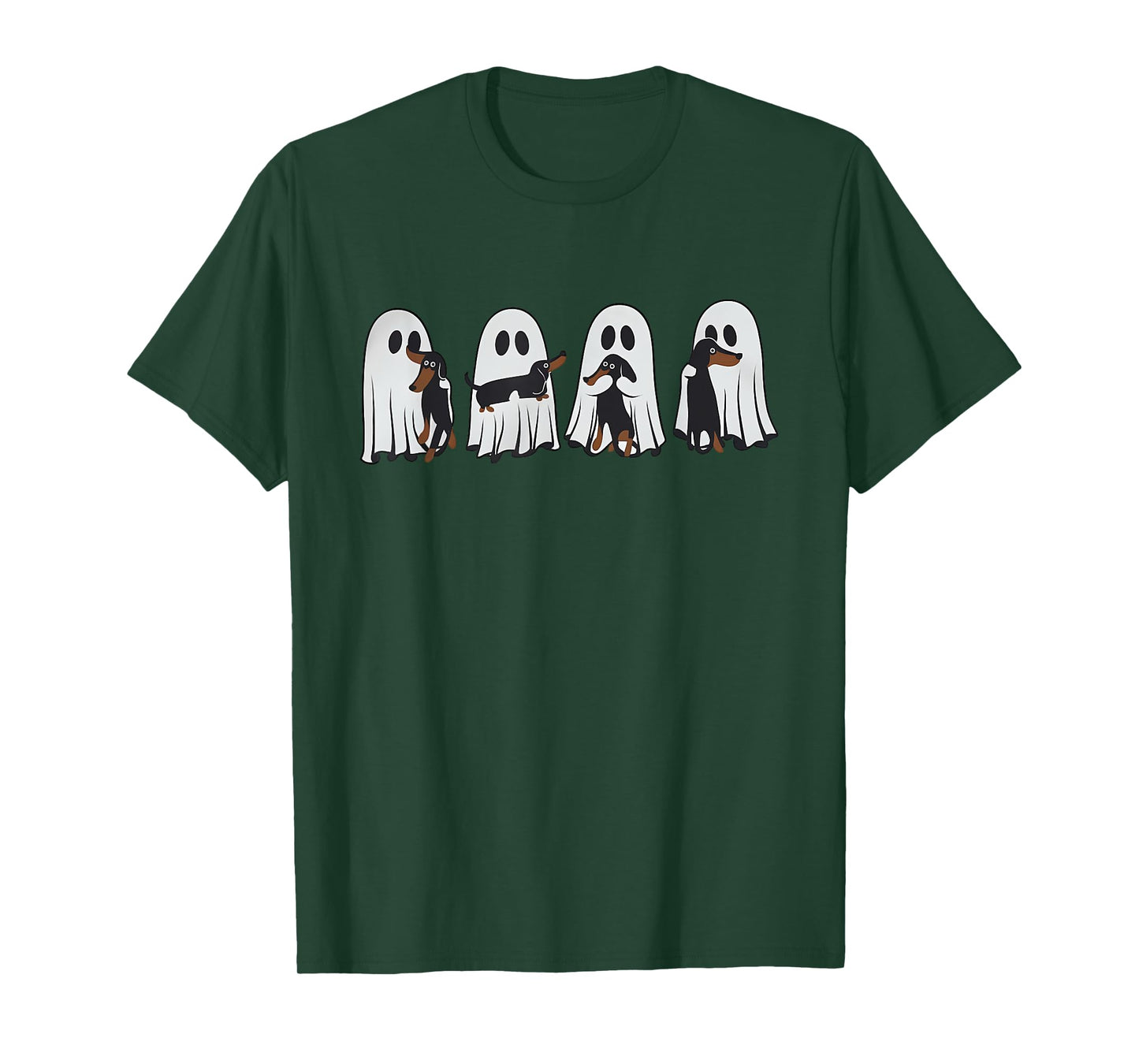 Cute Ghost Holding Dachshund Halloween Shirt Dachshund T-Shirt