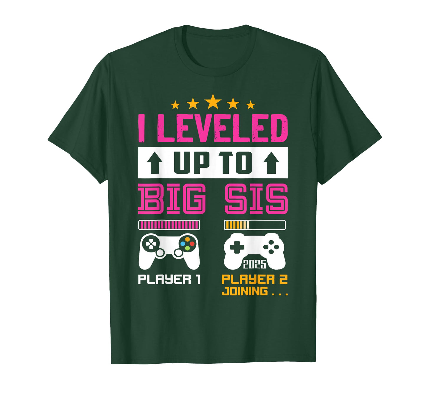 Leveled Up to Big Sister 2025 I'm Going to Be A Big Sis 2025 T-Shirt