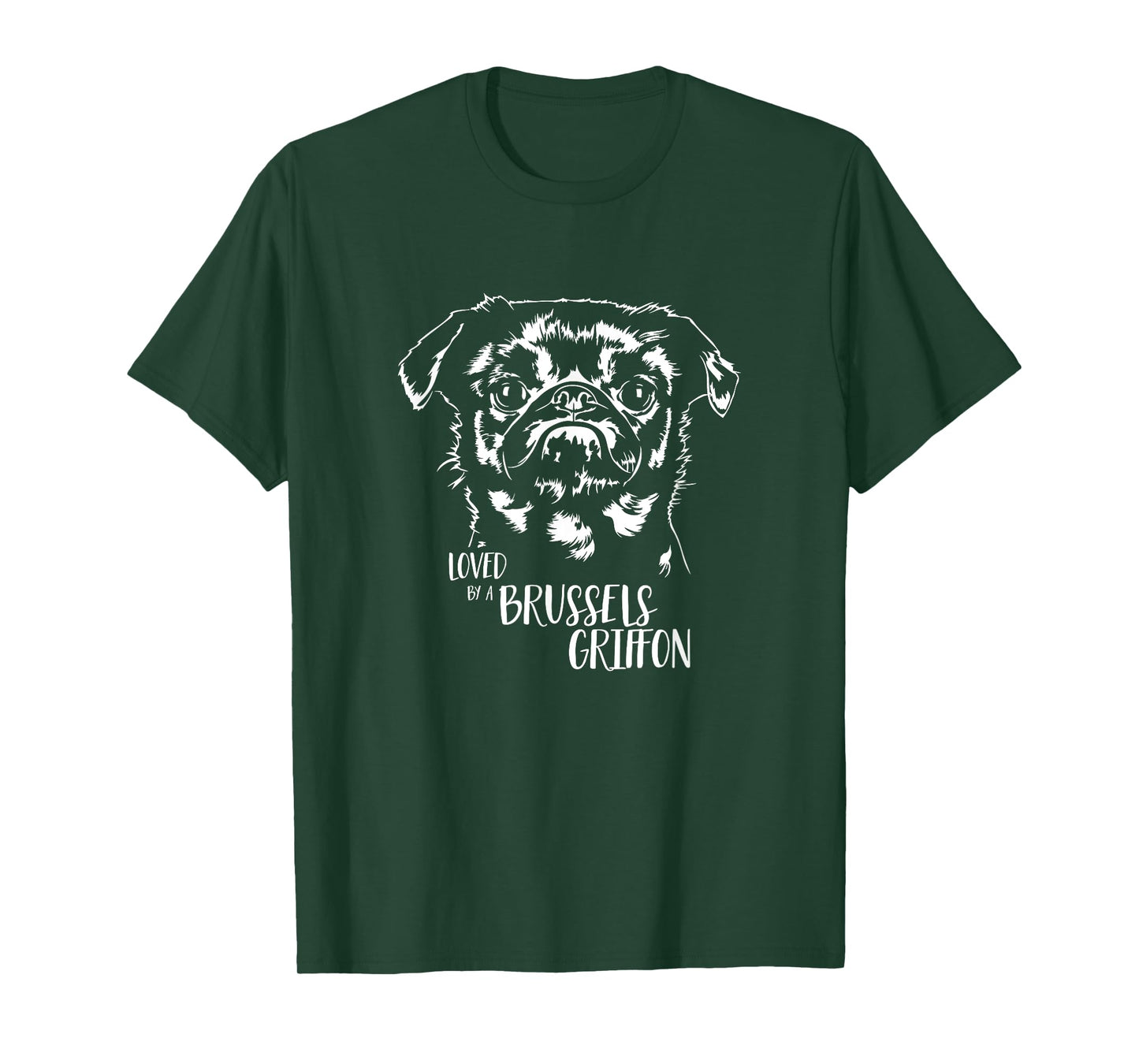 Loved by a Brussels Griffon dog mom dog saying Men Women T-Shirt