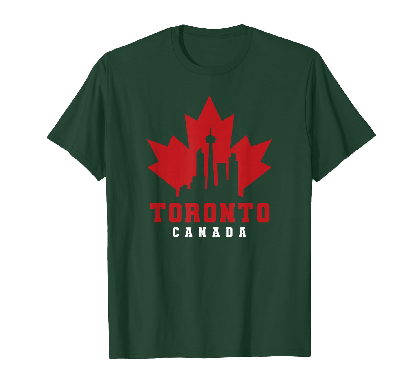 Toronto Skyline Silhouette Canada Maple Leaf T-Shirt