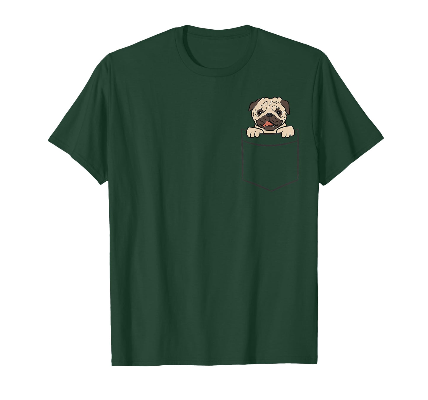 Pug Dog In Pocket Cute Pocket Pug T-Shirt