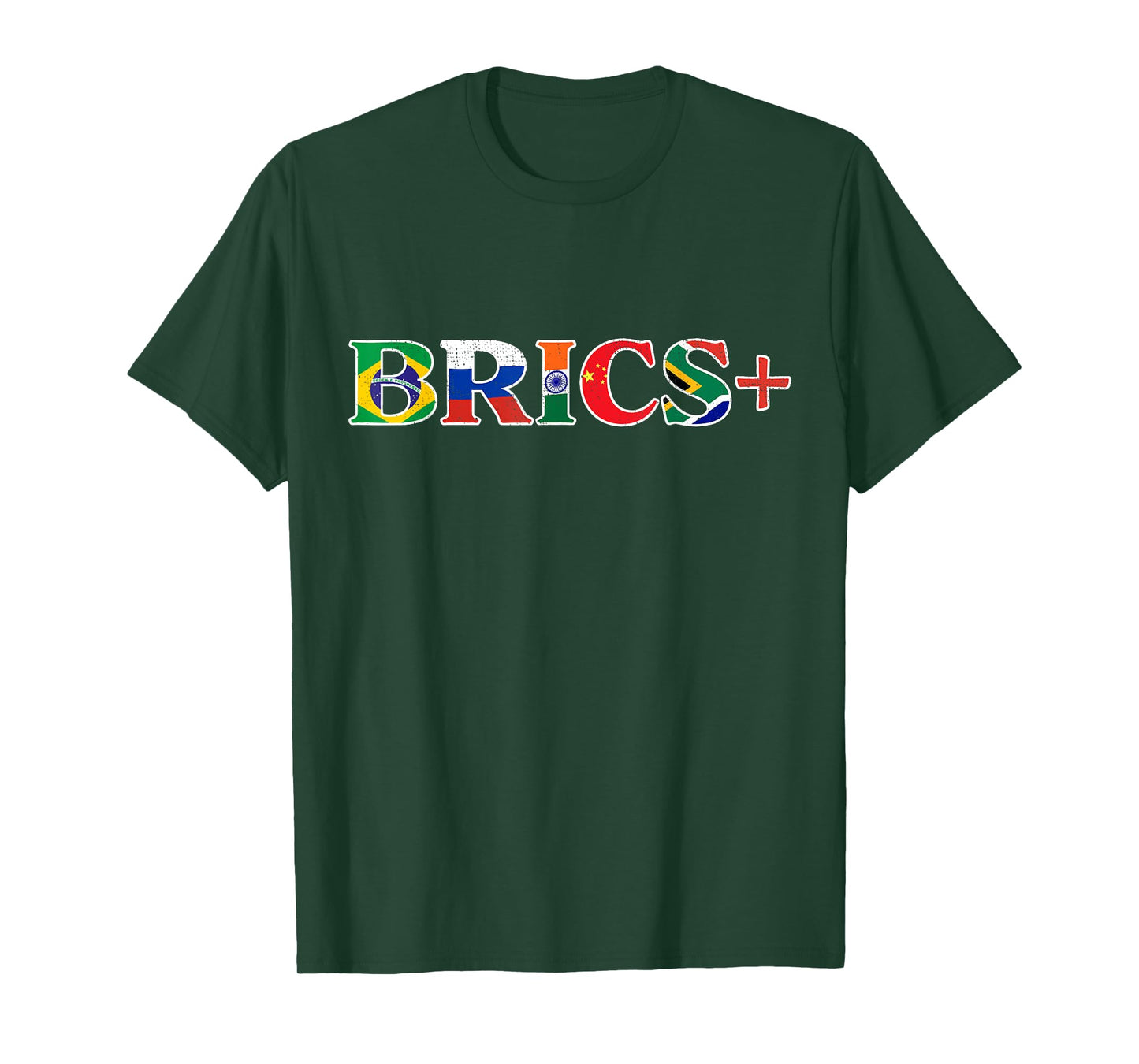 BRICS+ Flag Letter Brazil Russia India China & South Africa T-Shirt
