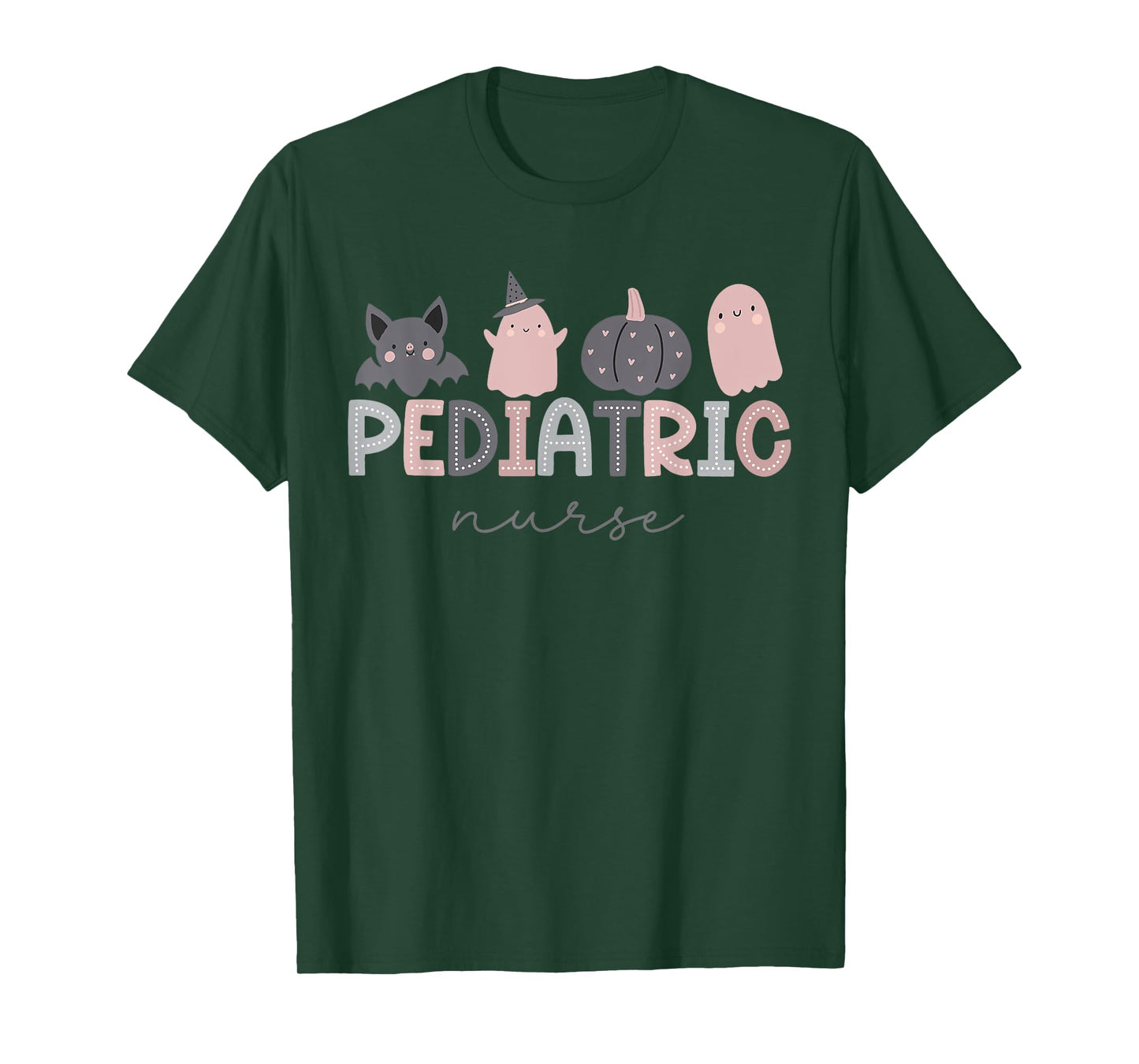 Pediatric Nurse Pumpkin Bat Ghost Cute Halloween PEDS NICU T-Shirt