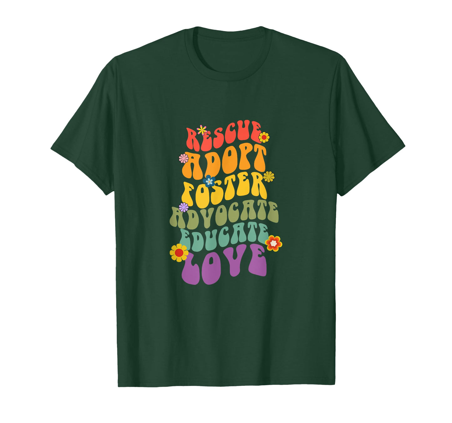 Rescue Adopt Foster Advocate Groovy Dog Mom Rescue Adoption T-Shirt for Men Women