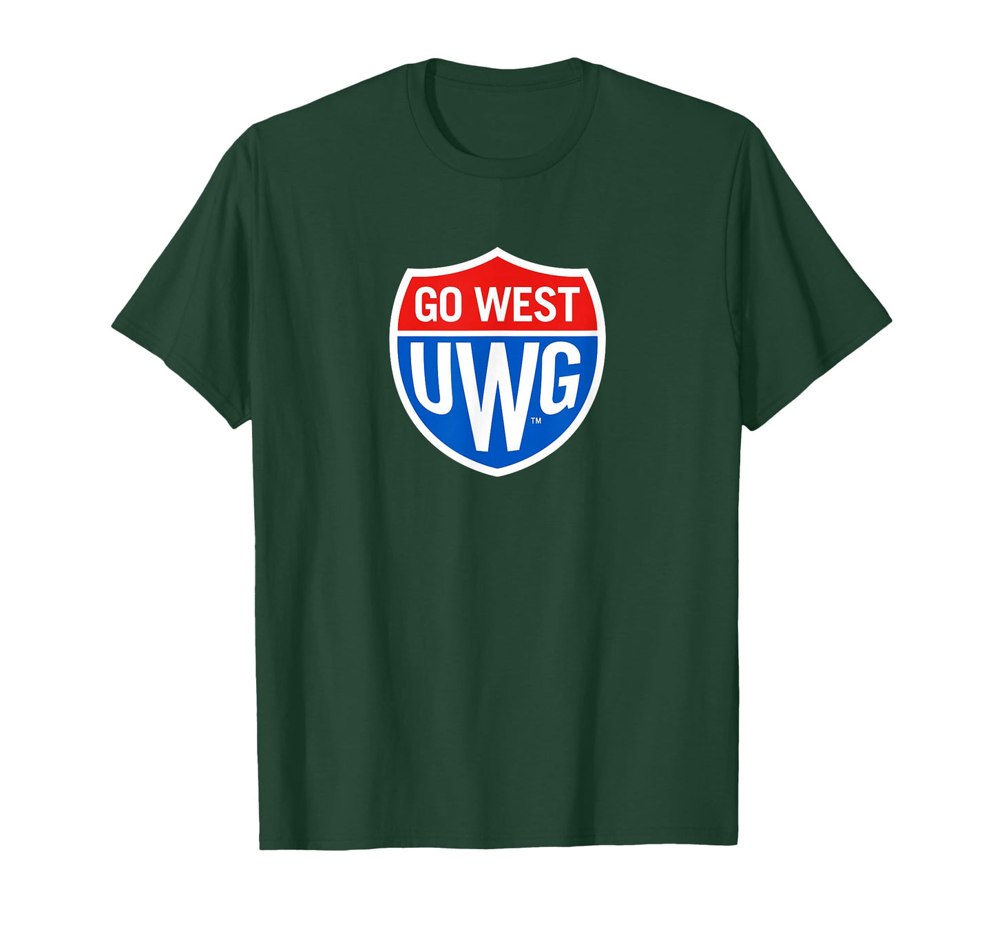 University of West Georgia UWG Wolves Go West Shield Logo T-Shirt