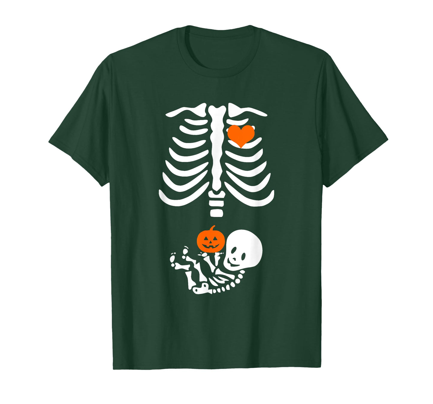 Happy Halloween Pregnant Baby Skeleton Spooky Season New Mom T-Shirt