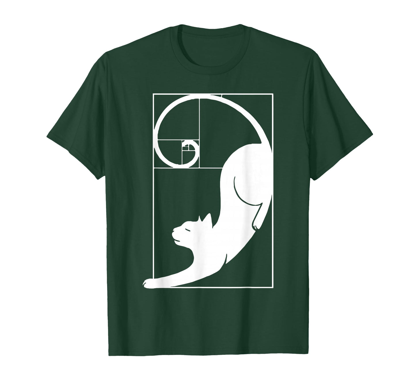 Cat Fibonacci Spiral Sacred Geometry Ratio Mathematicians T-Shirt