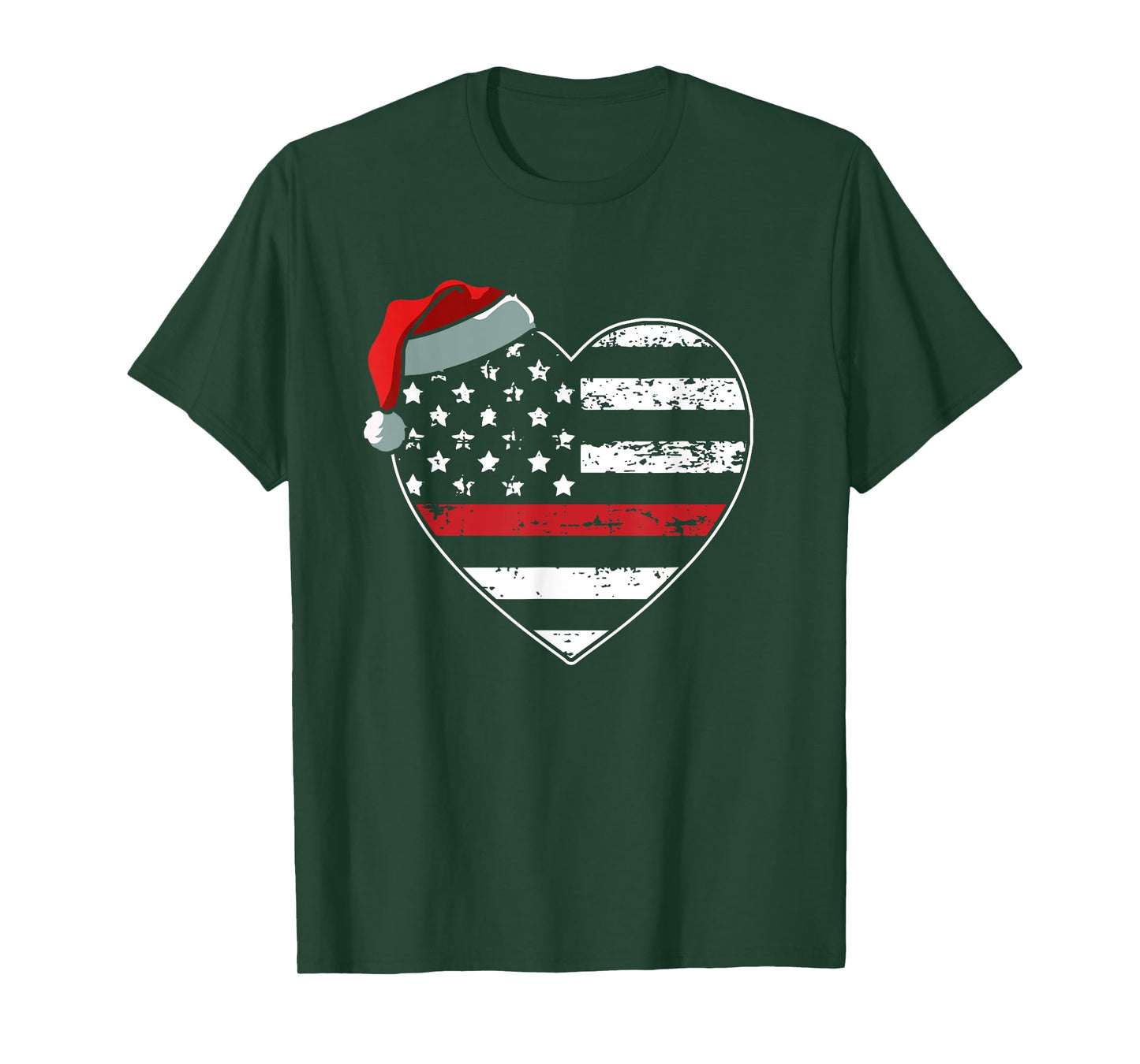 American Flag Firefighter Christmas Pajama X-mas Fireman T-Shirt