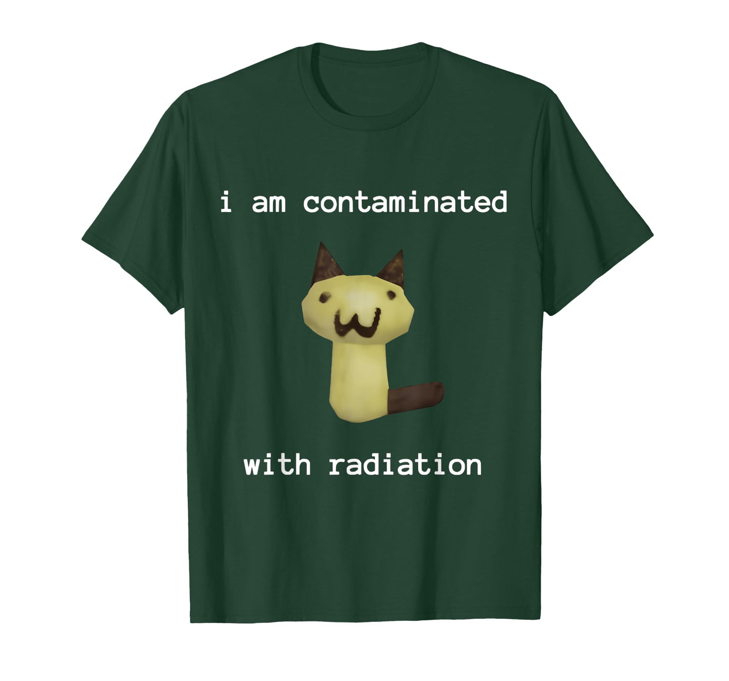 I Am Contaminated with Radiation FUNNY Unisex T-Shirt, Black, Small, Short Sleeve, Classic Fit, Polyester, Cartoon, Vintage, Unique Humorous Theme, Festive Design