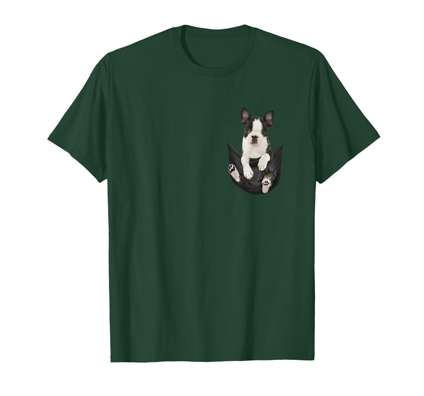 Dog Lovers Gifts Boston Terrier In Pocket Funny Dog Face T-Shirt for Men Women Kids