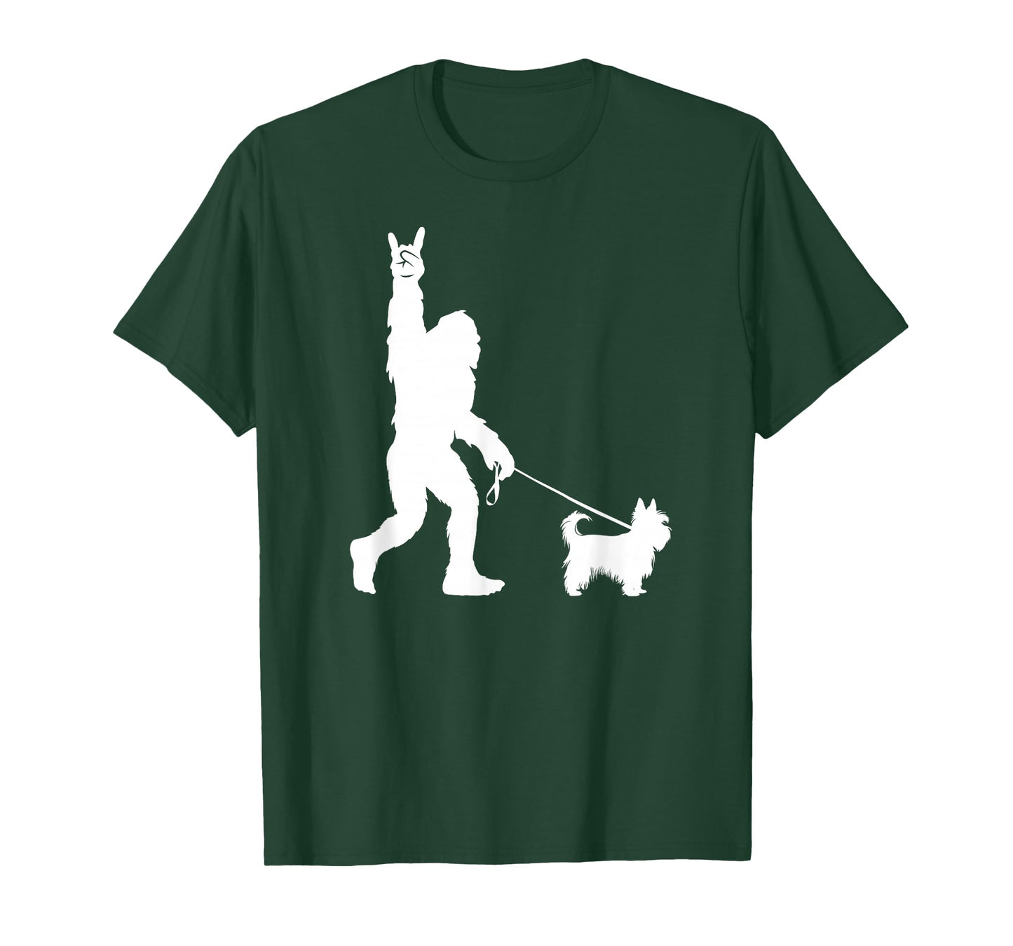 Bigfoot Walking Yorkshire Terrier Sasquatch Yorkie Dog T-Shirt