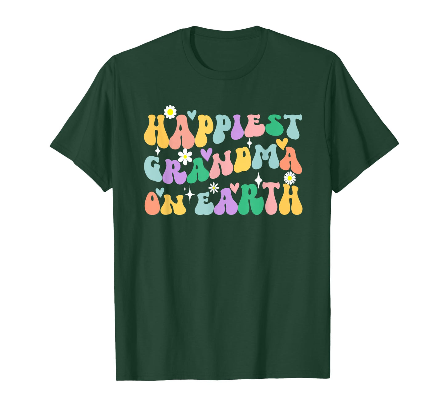 Retro Groovy Happiest Grandma On Earth For Family Trip T-Shirt