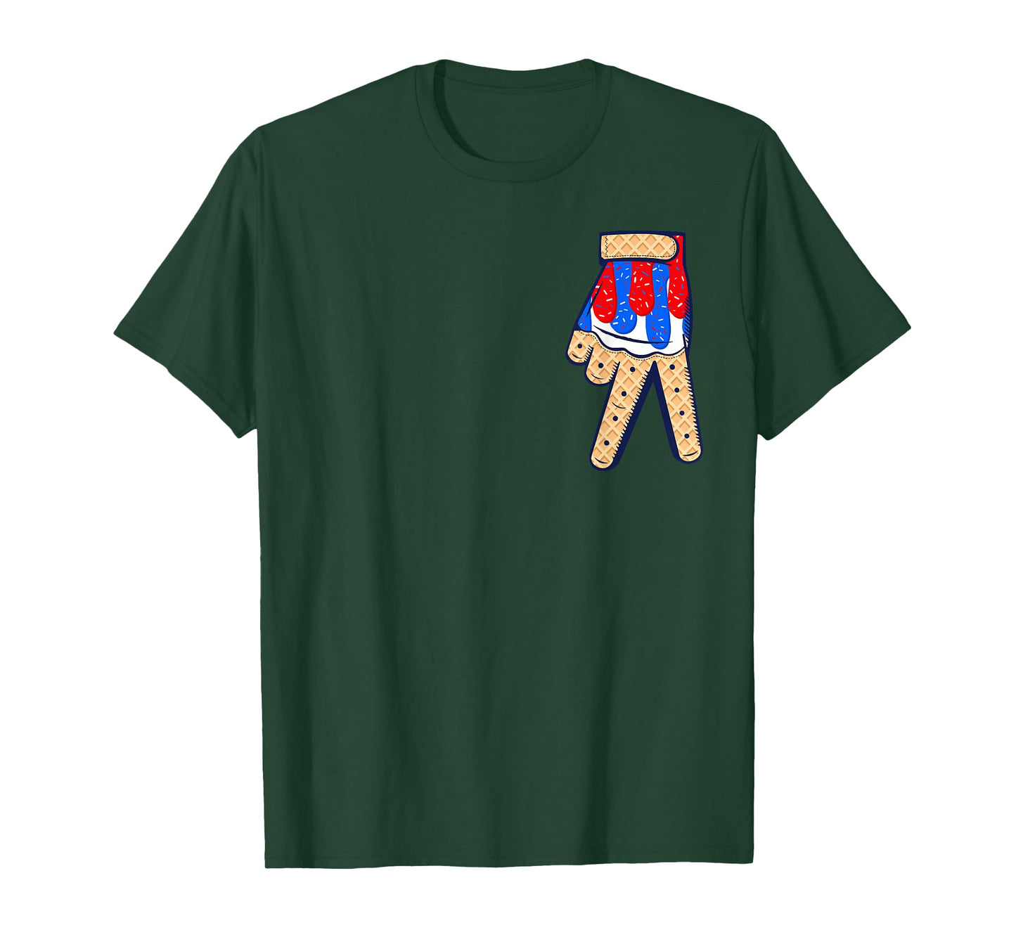 Baseball Ice Cream Drip Boys Home Plate Glove Respect Drip T-Shirt