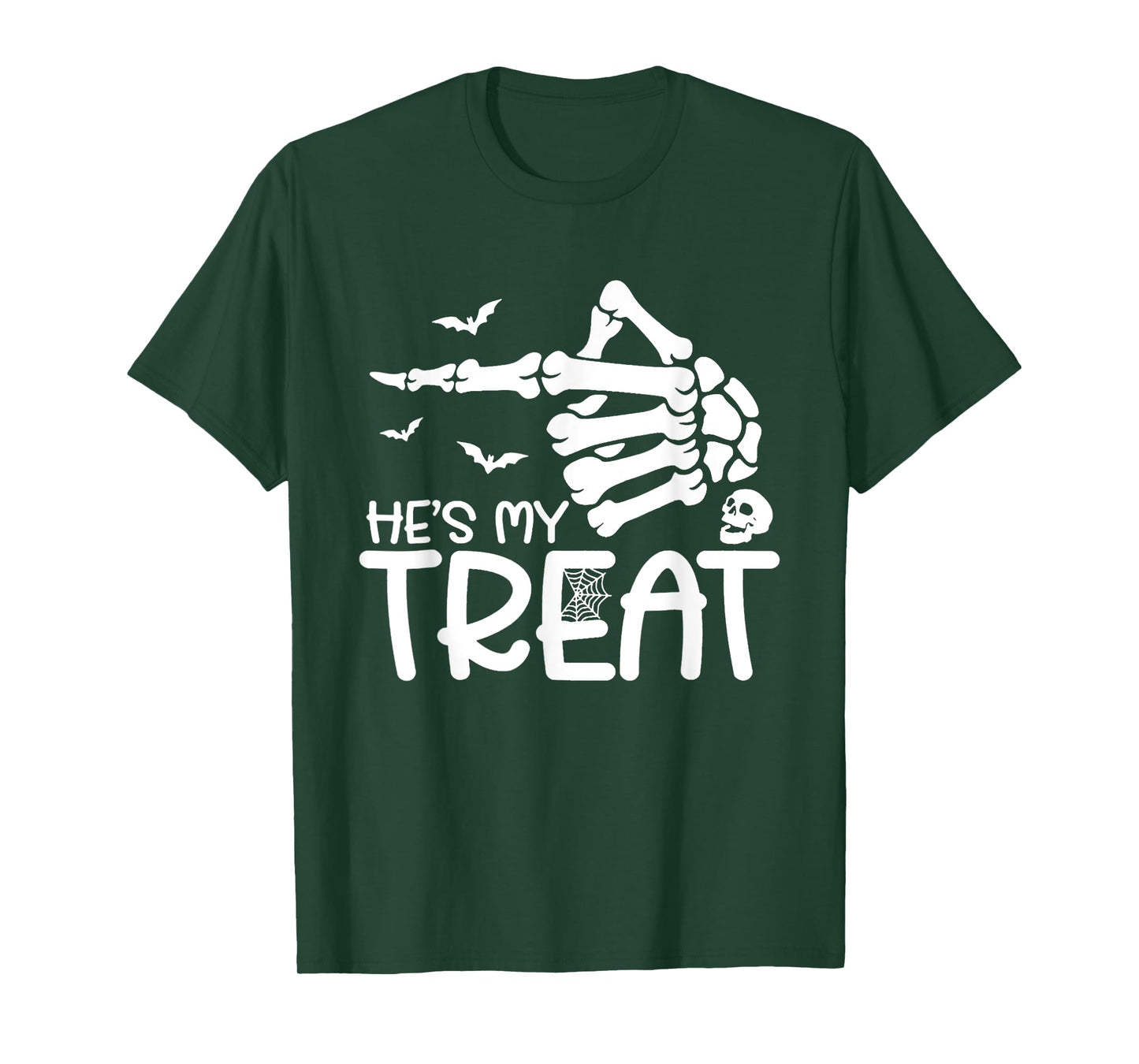 Halloween 2025 Costume Couples He's My Treat Skeleton Hand T-Shirt