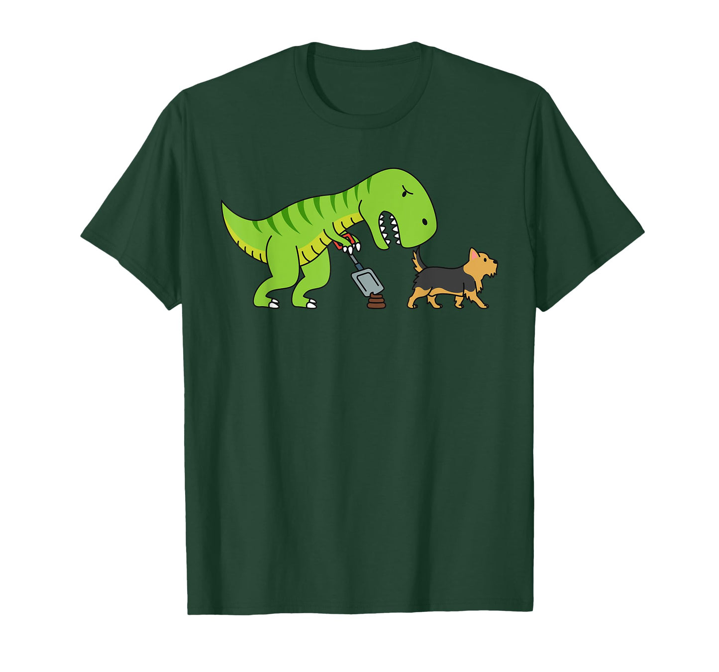 T-Rex Dinosaur Poop Yorkshire Terrier Dog T-Shirt