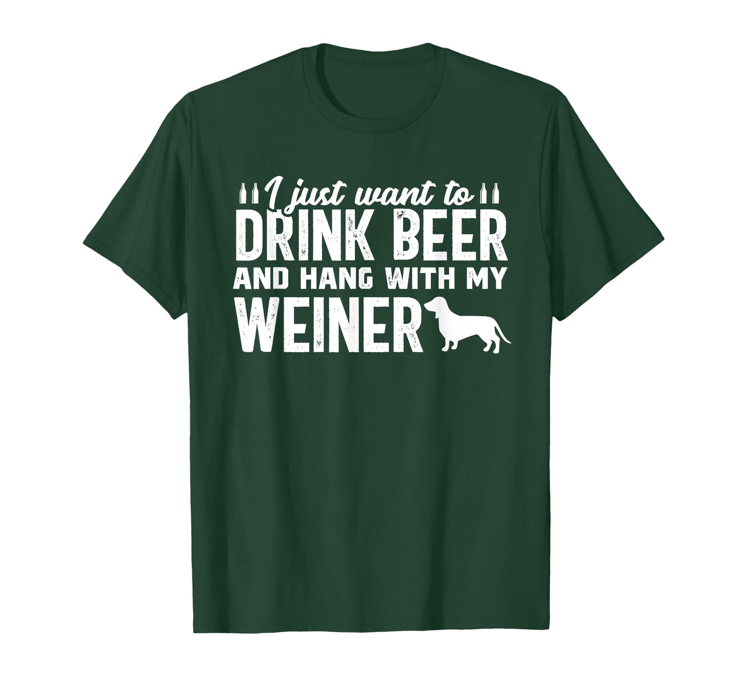Drink Beer Funny Weiner Daschund Dog Dad Father's Day T-Shirt
