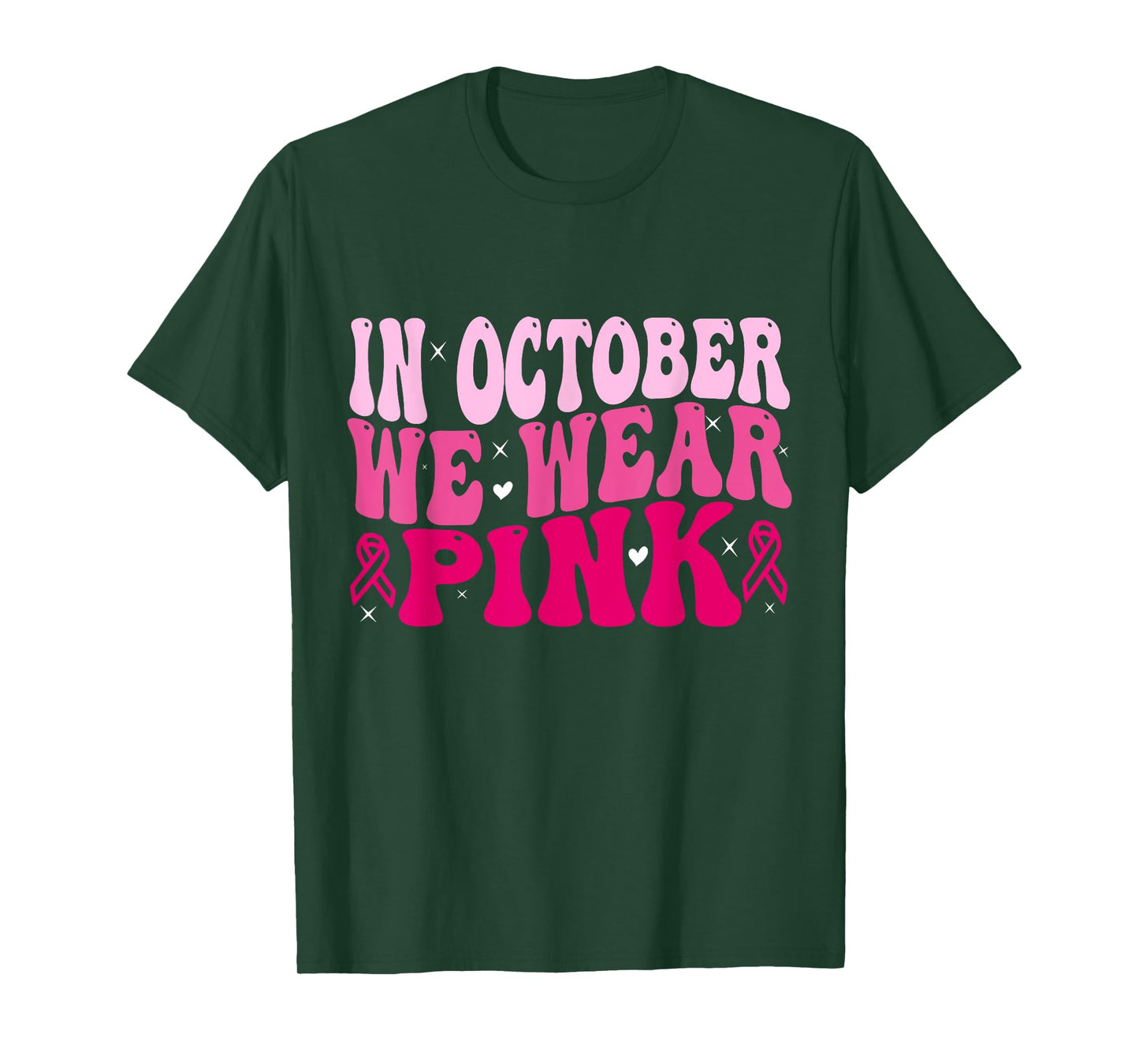 In October We Wear Pink Halloween Breast Cancer Awareness T-Shirt