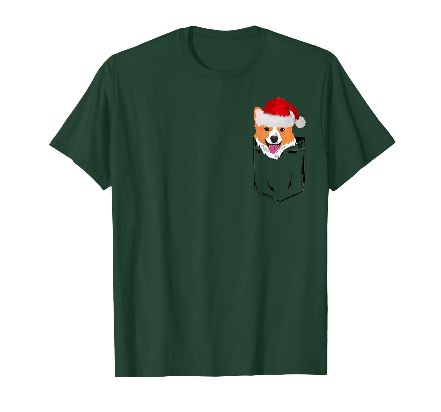Corgi Santa Christmas Shirt Pocket Dog Funny Xmas T-Shirt T-Shirt