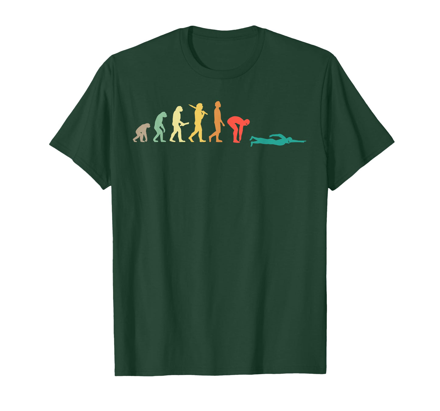 Retro Swimming Evolution Gift for Swimmers T-Shirt Small