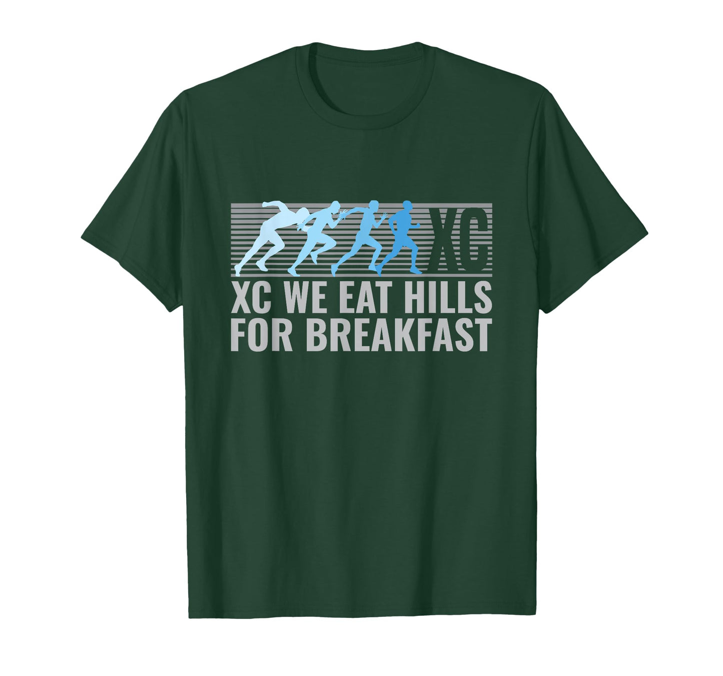 We Eat Hills For Breakfast Funny Cross Country Running T-Shirt