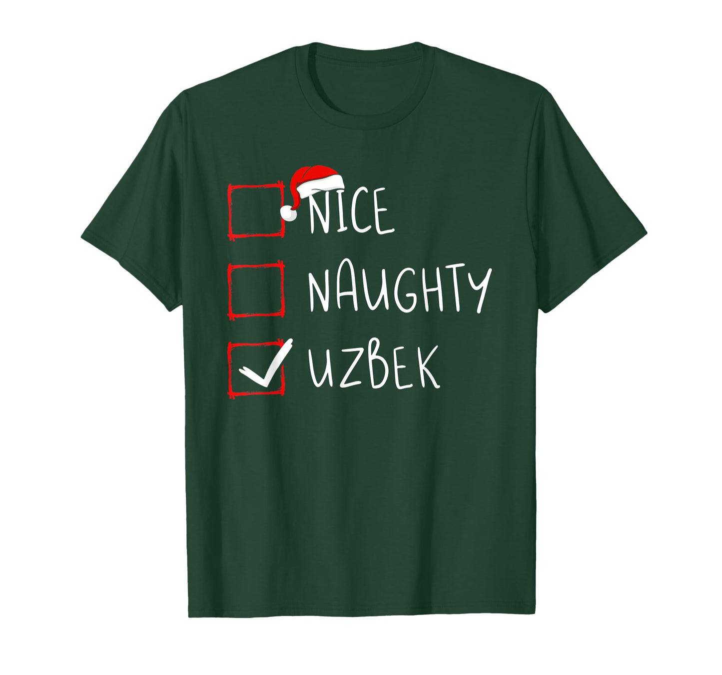 Nice Naughty Uzbek Christmas Uzbekistan Heritage Roots T-Shirt