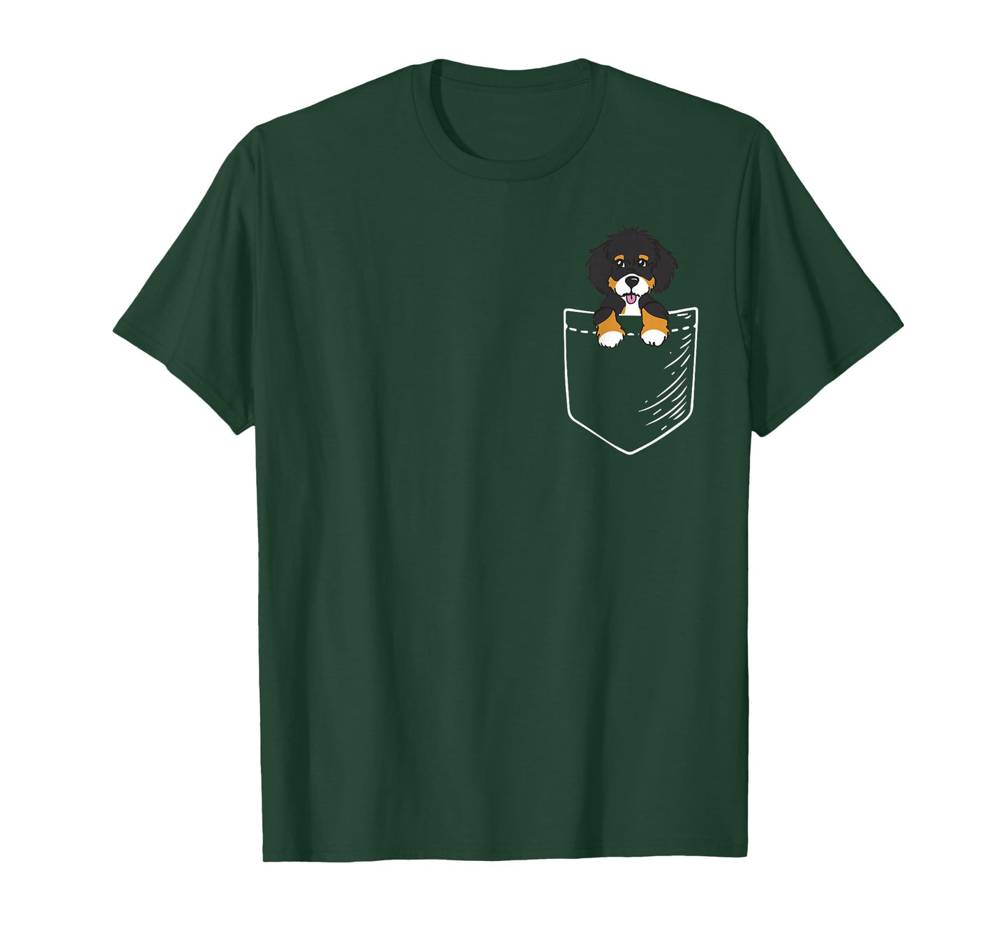 Funny Cute Pocket Bernedoodle Dog Lover T-Shirt