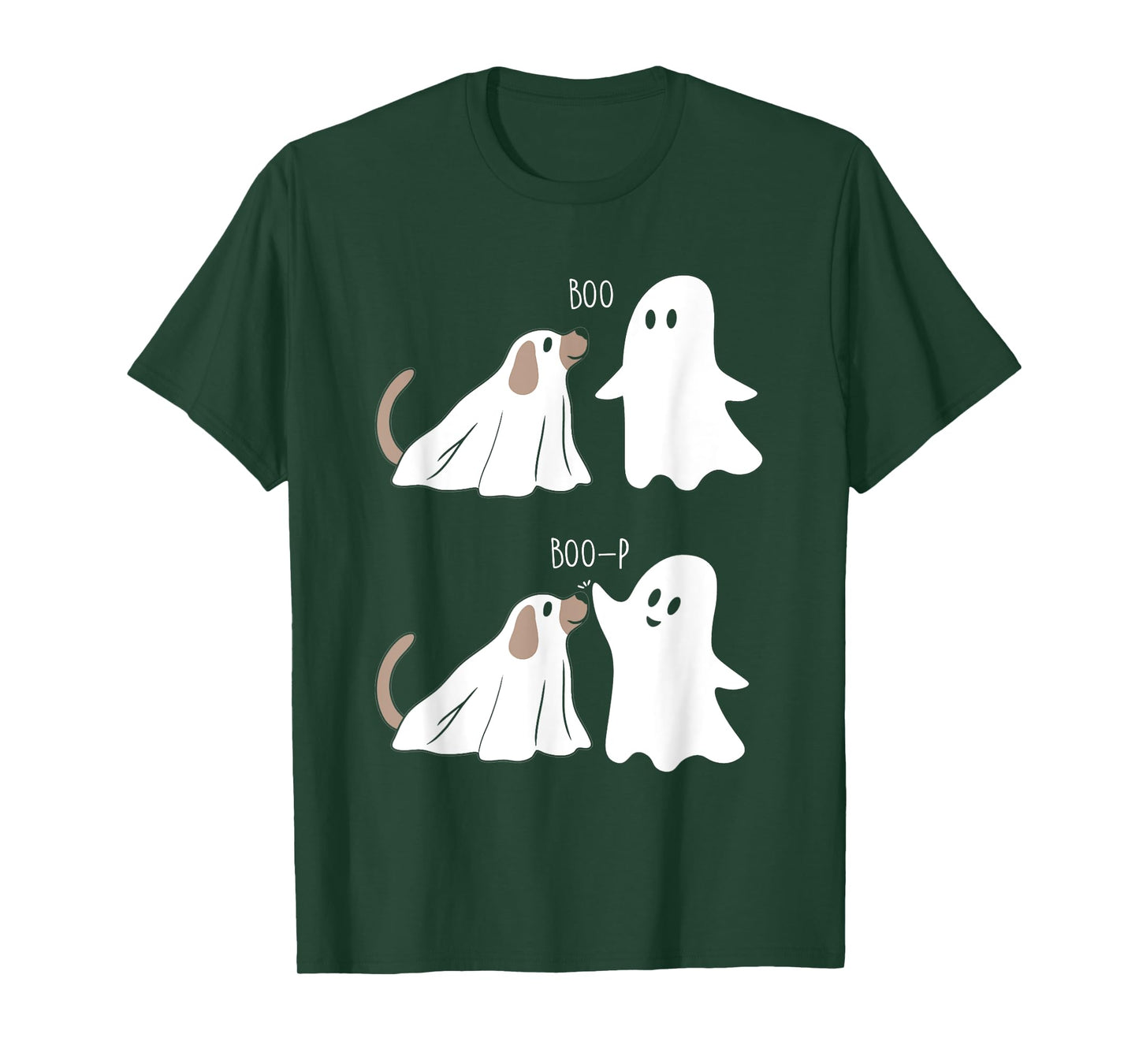 Boo Boop Dog And Ghost Funny Halloween Spooky Dog T-Shirt for Men Women Kids