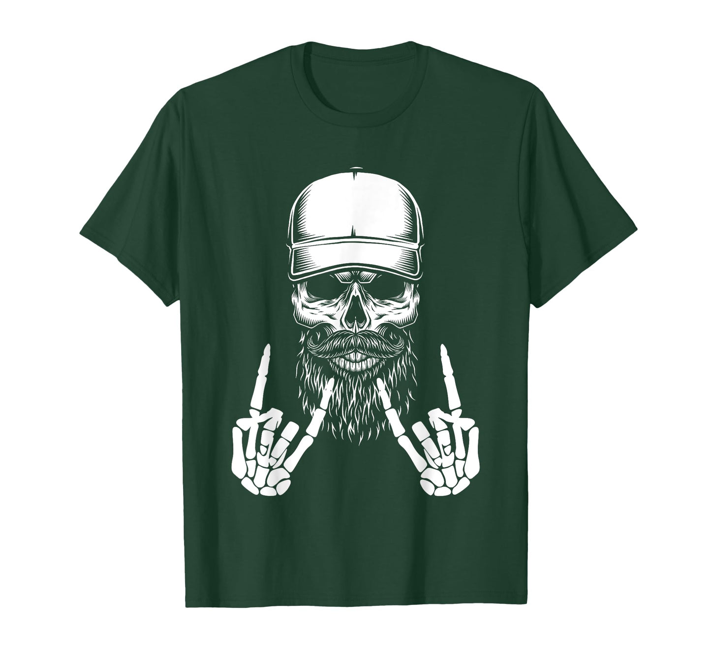 Cool Halloween Punk Rock Skeleton Cap Skater Rocker Skell T-Shirt