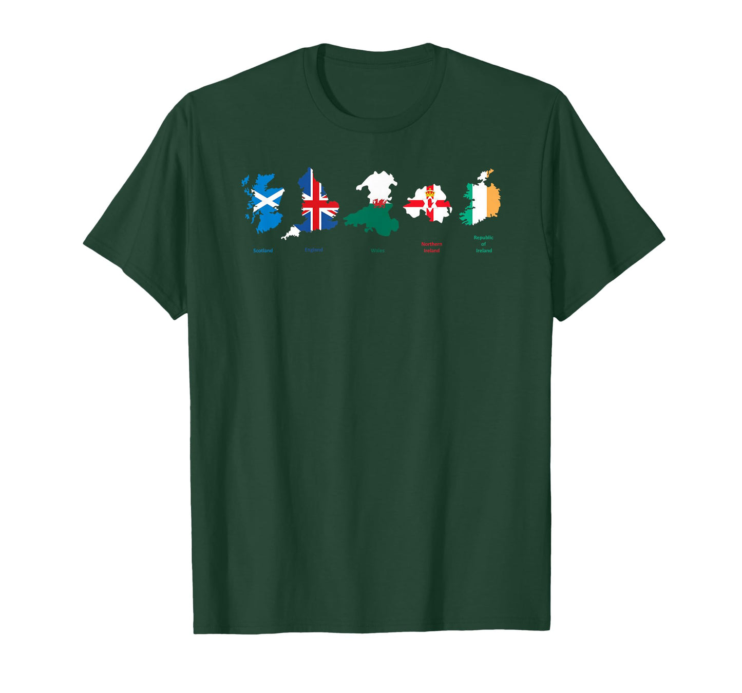 British Isles Sea Ireland Scotland Wales England Map Coins T-Shirt