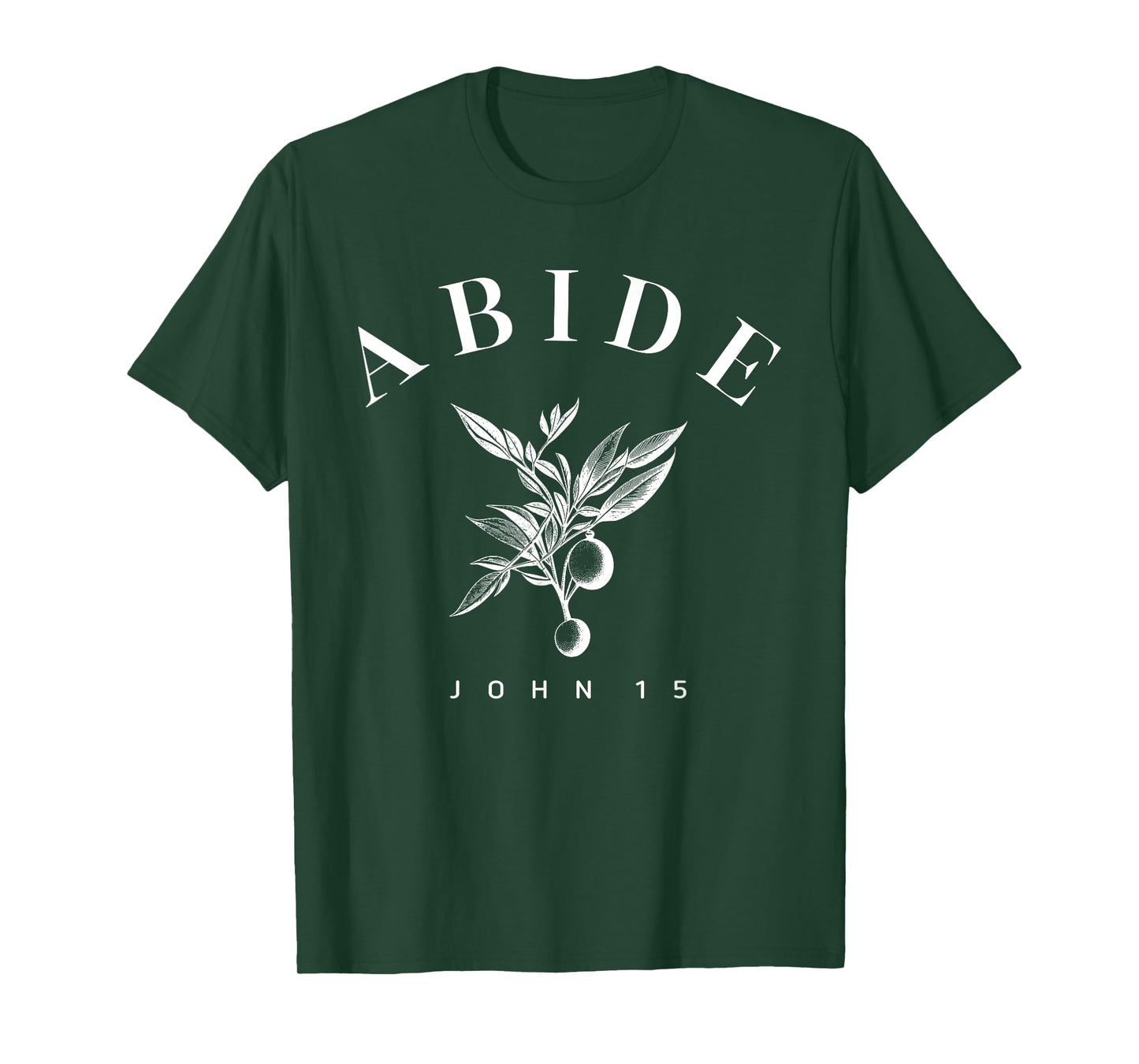 Abide John 15:4, Women Christian Bible Verse T-Shirt