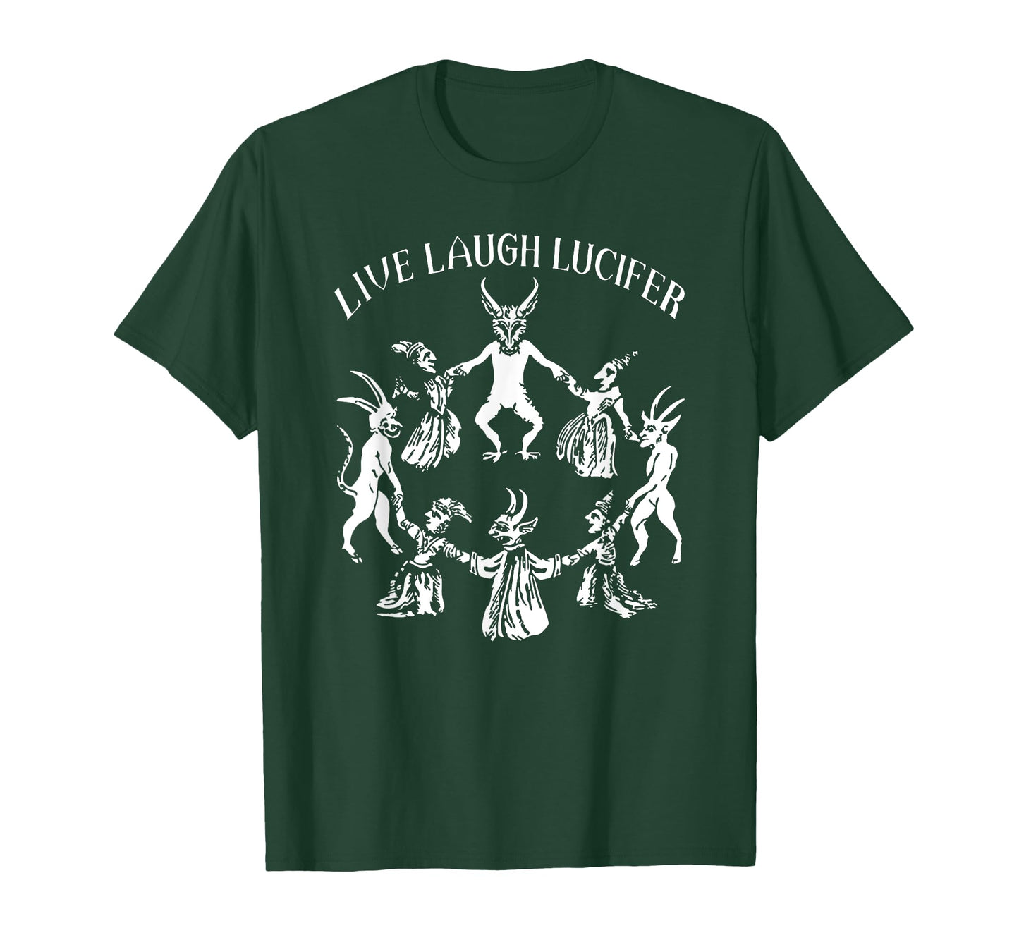 Retro Funny Live Laugh Lucifer Wicca Witchy Spooky Halloween T-Shirt
