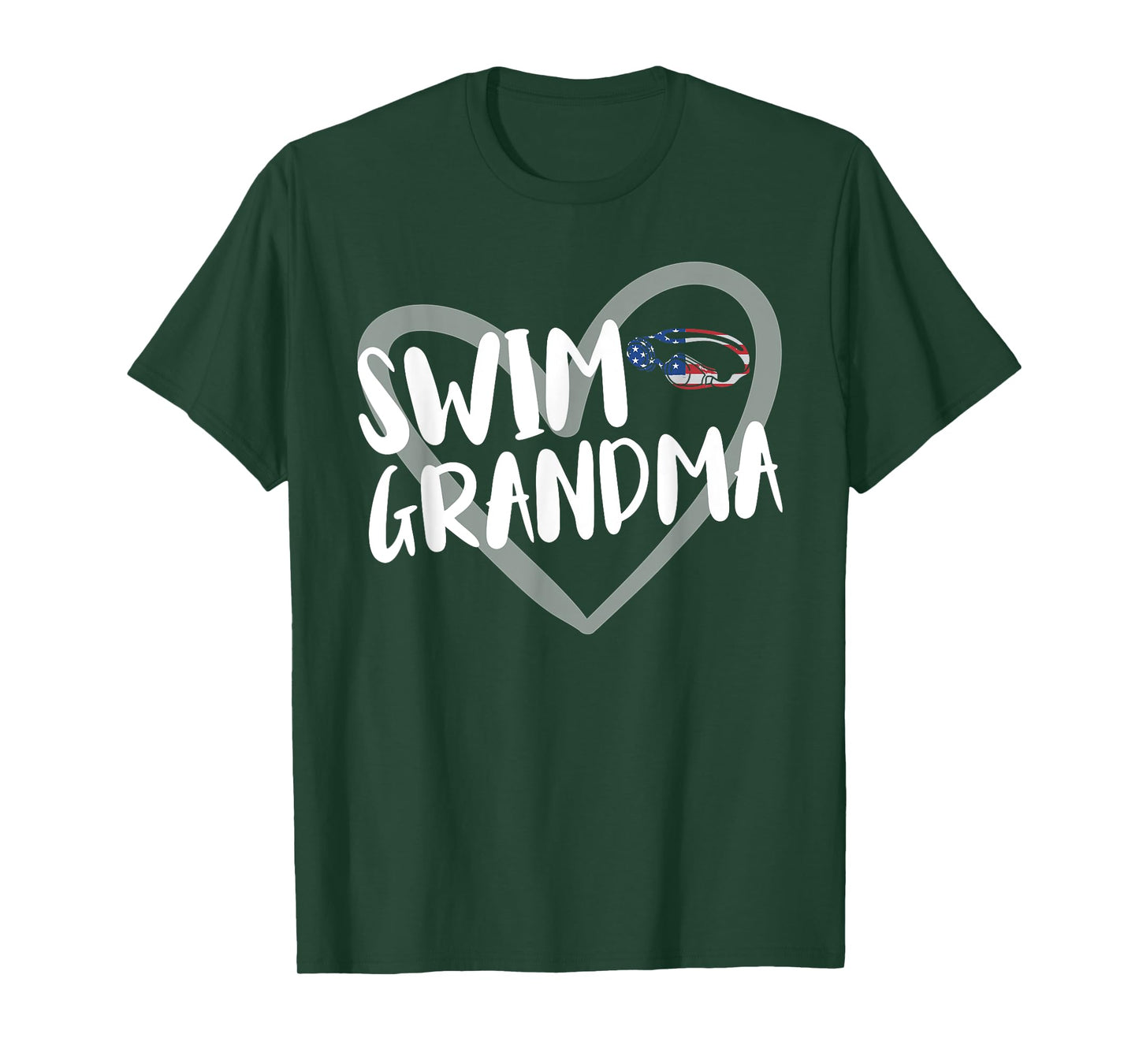 Funny Swimming Swim Grandma USA Flag T-Shirt