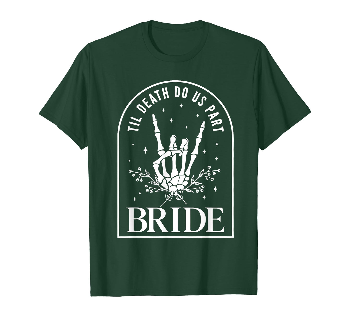 Bride Groom Skeleton Rock Hand Couples Wedding Halloween T-Shirt