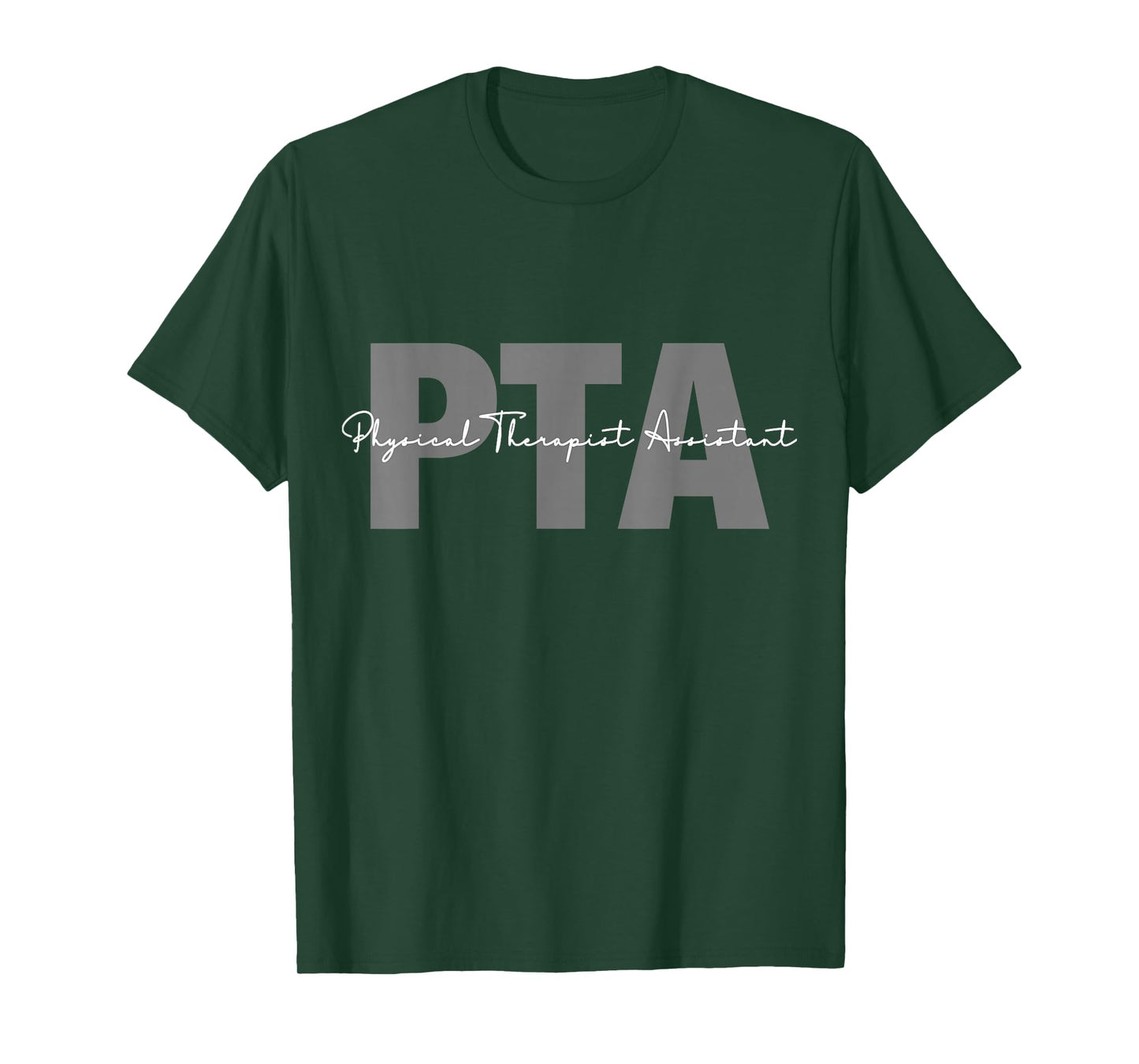 Physical Therapist Assistant PTA Black Modern Letter Print T-Shirt, Unisex-Adults, S