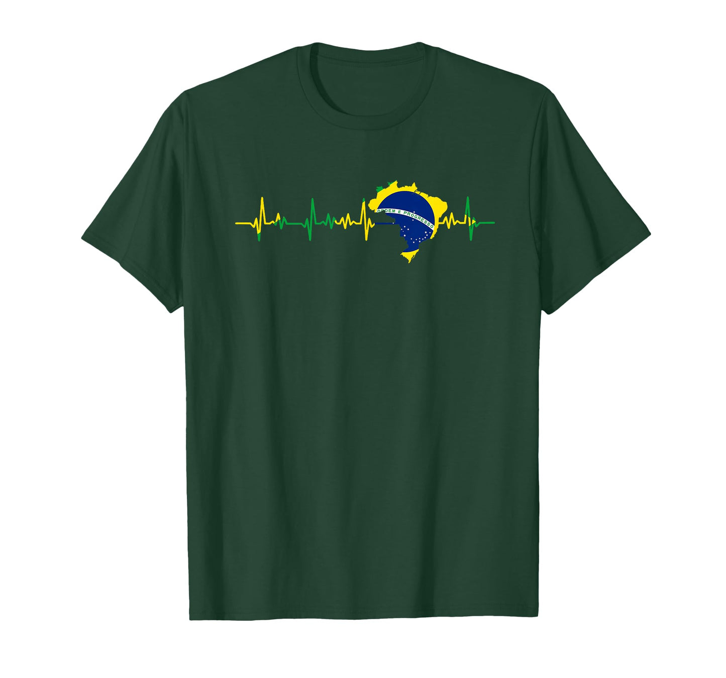 Brazil Flag Gift Heartbeat T-Shirt
