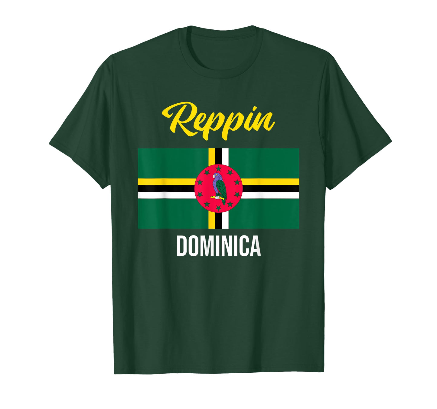 Dominica Flag Reppin West Indies Vacation T Shirt T-Shirt