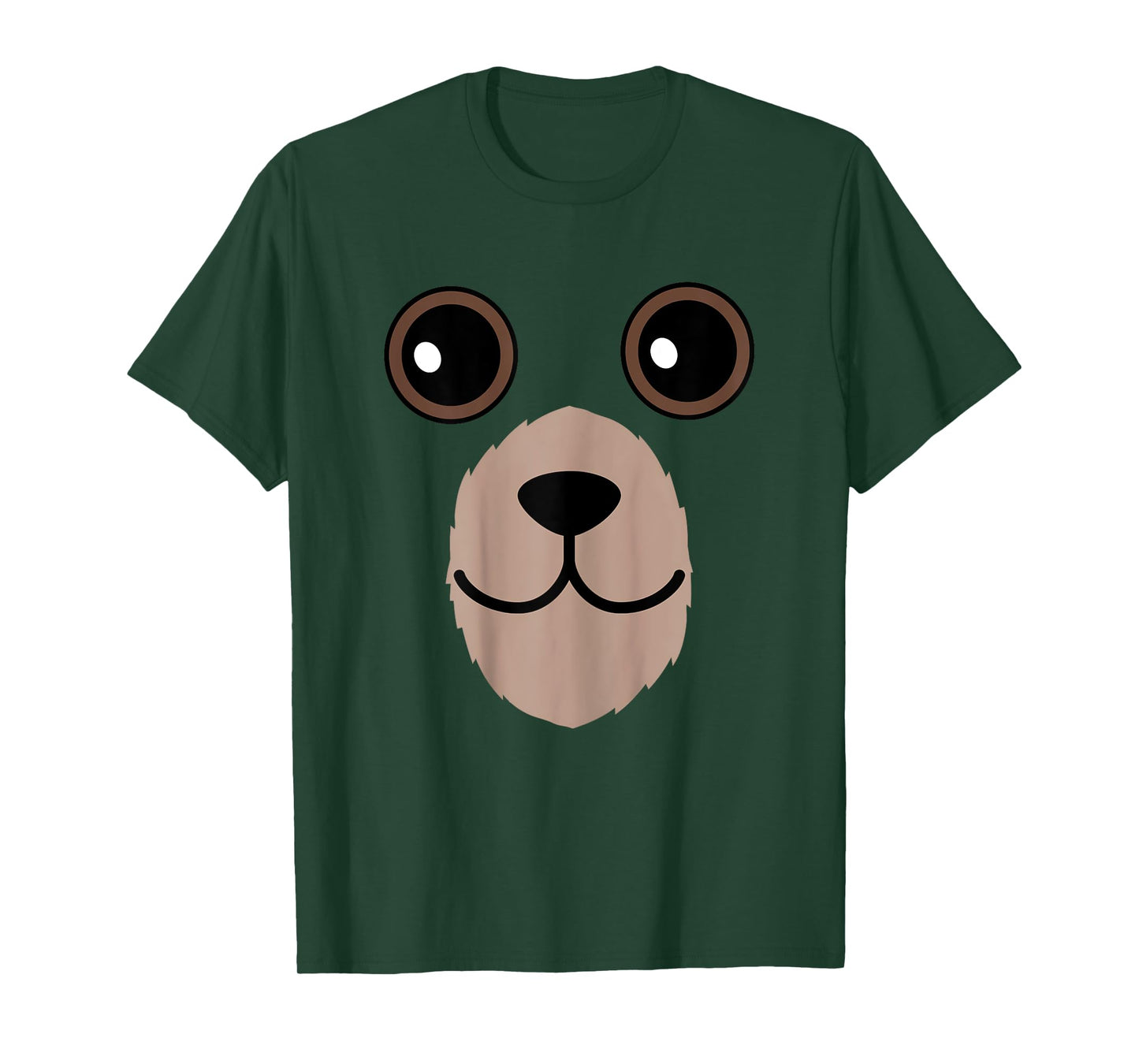 Bear Face Halloween Costume Brown Bear Animal Kids T-Shirt