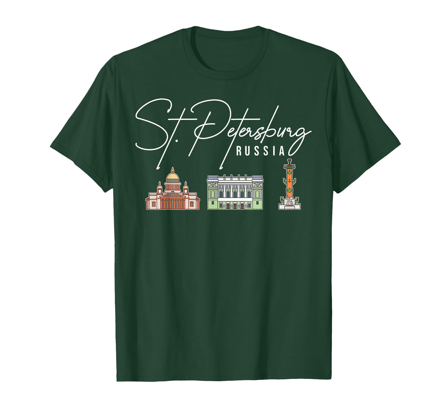 St. Petersburg Russia City Skyline Map Travel T-Shirt