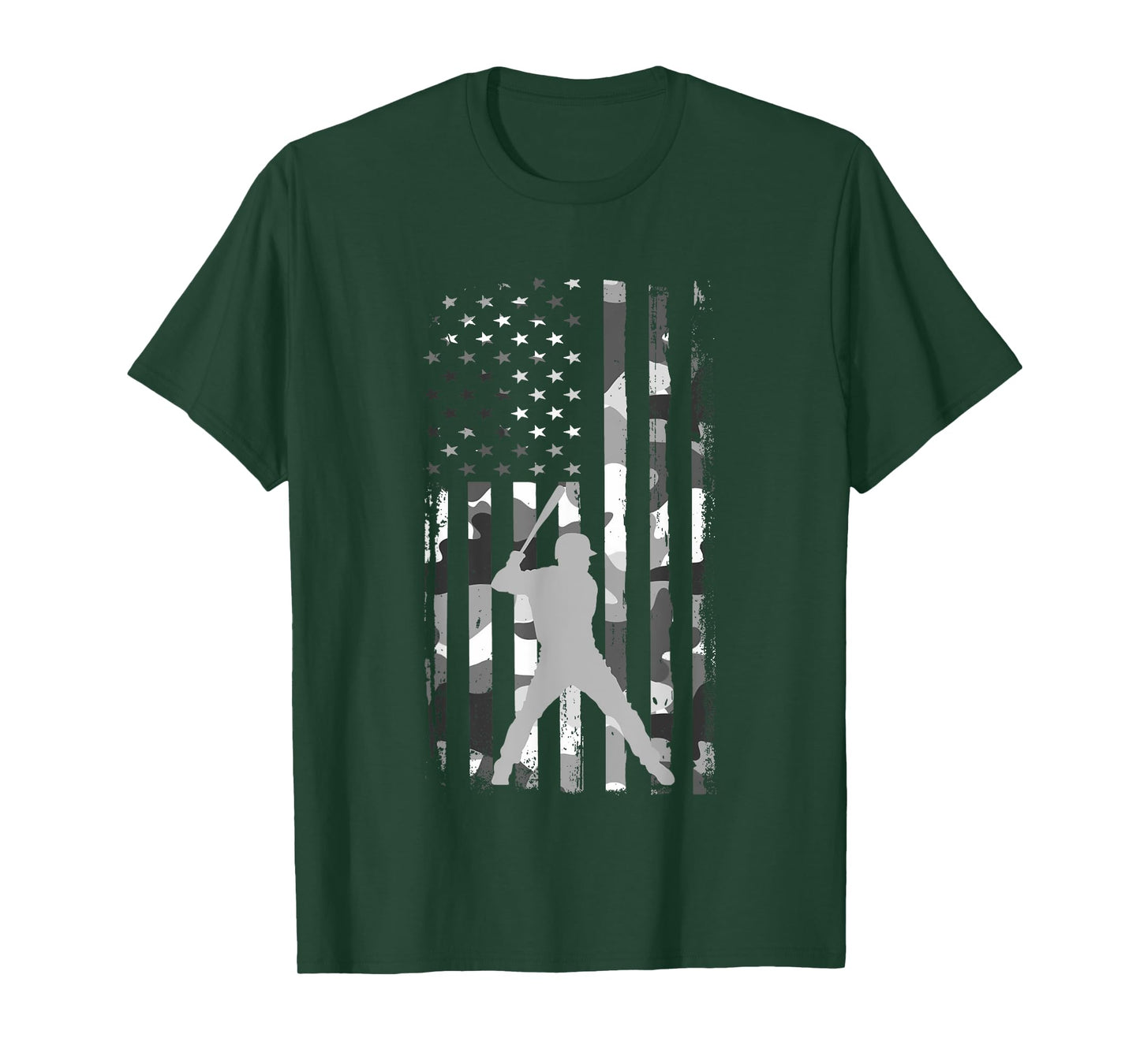 Baseball Player American Flag Camo Patriotic USA Sport Lover T-Shirt