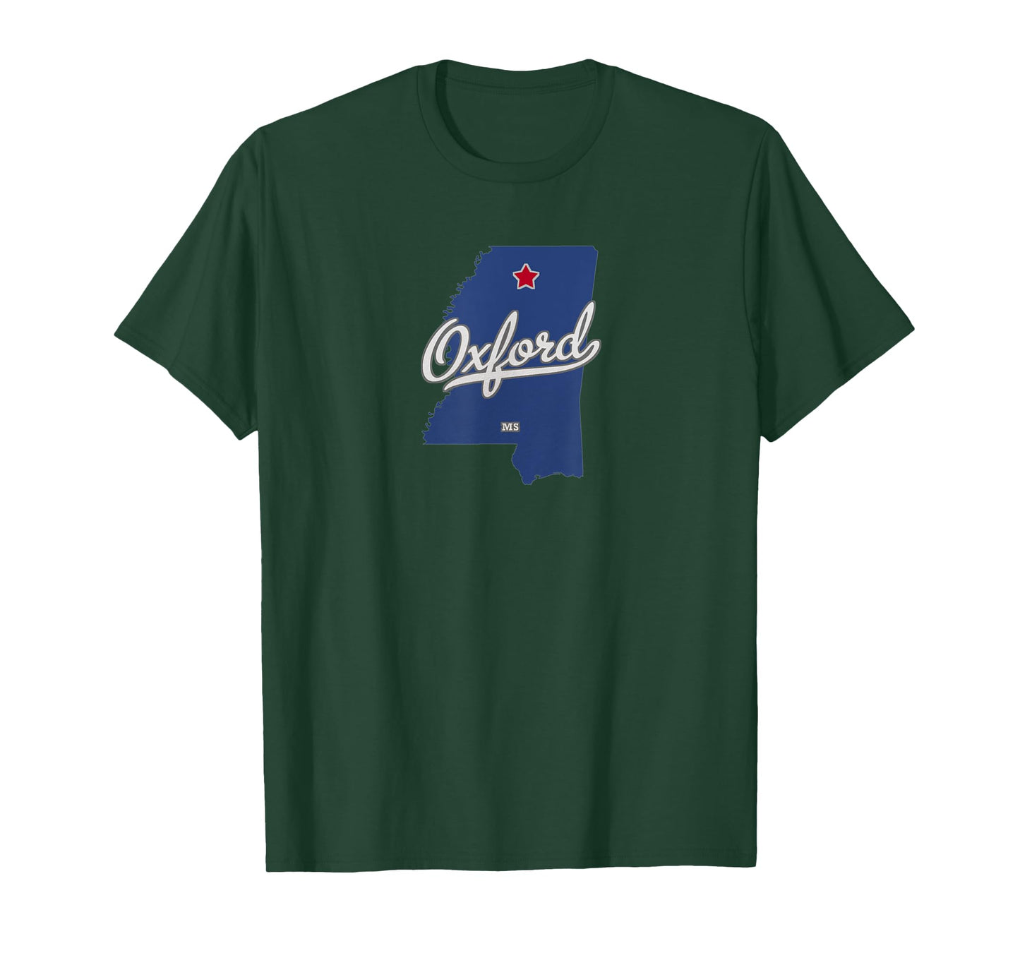 Oxford Mississippi MS Map T-Shirt