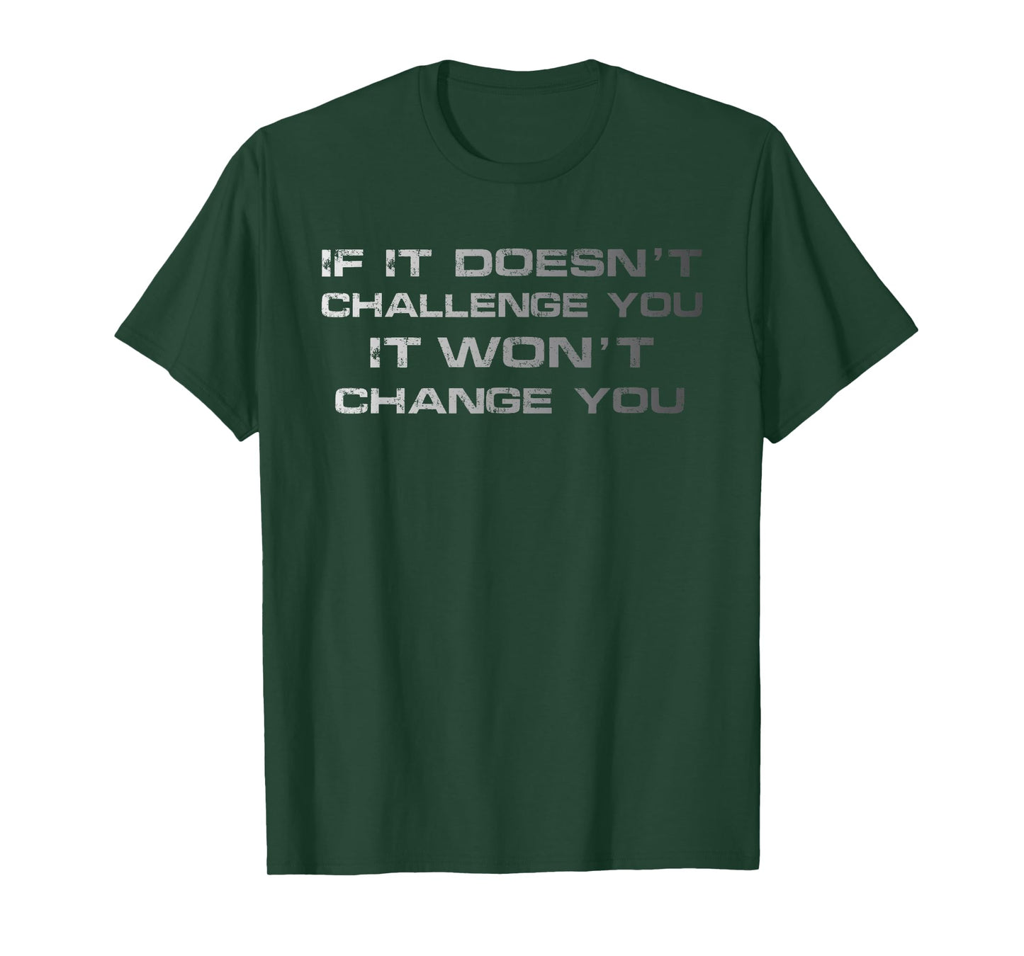 If It Doesn't Challenge You, It Won't Change You Funny Gym T-Shirt