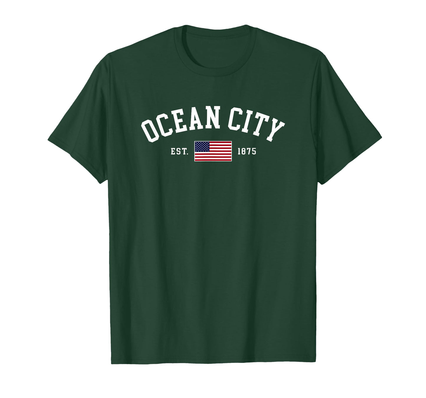 Ocean City Maryland July 4th Souvenir US Flag Retro Preppy T-Shirt
