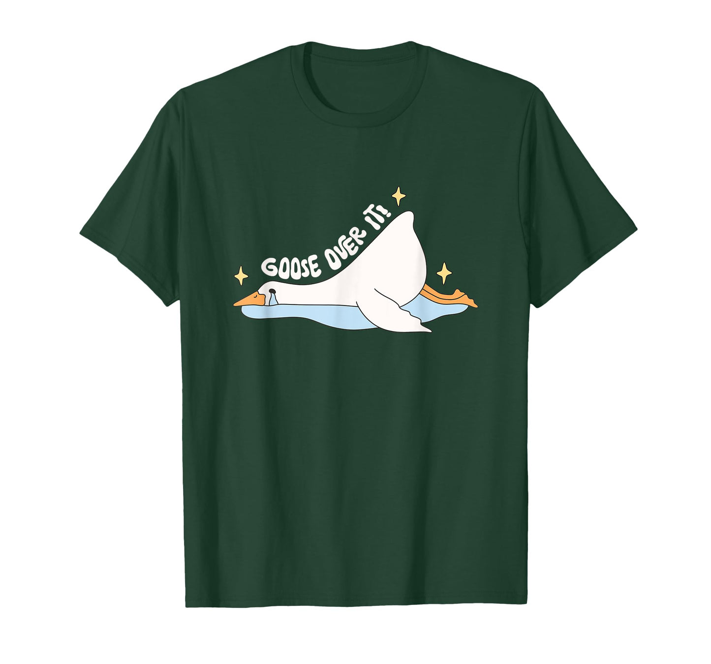 Funny Lazy Goose Over It Shirt Cute Crying Bird Humor Animal T-Shirt