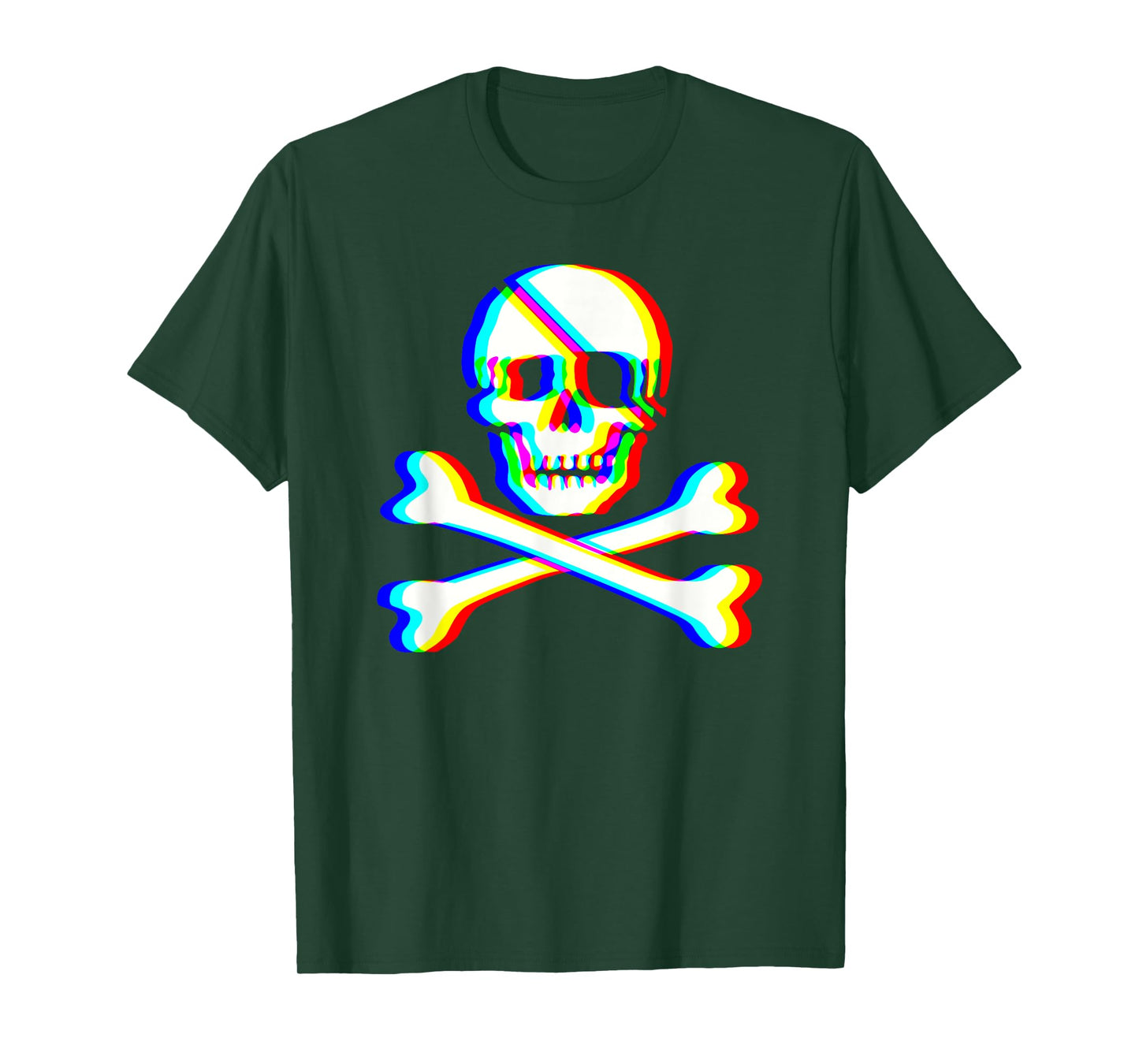 Jolly Roger Trippy Crossbones Skull Halloween Rave EDM Party T-Shirt