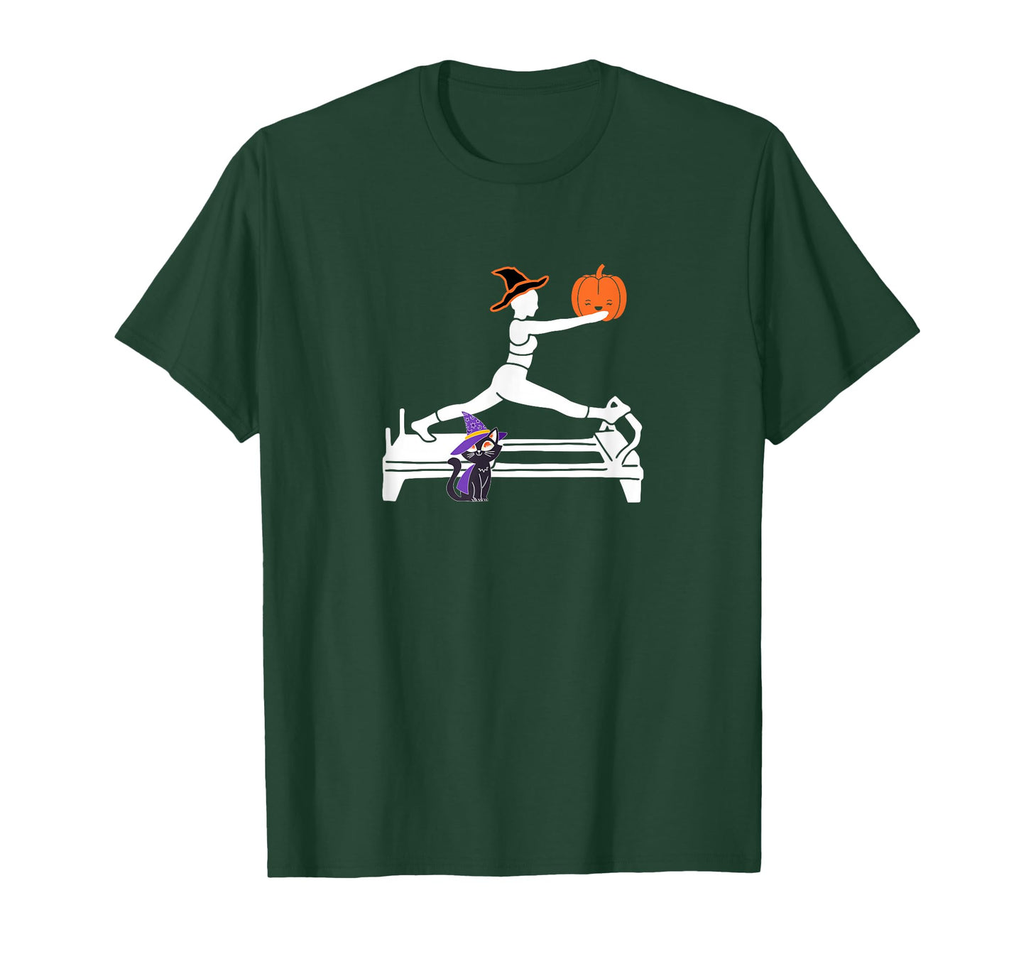 Funny Reformer Pilates with Pumpkin cat Halloween T-Shirt