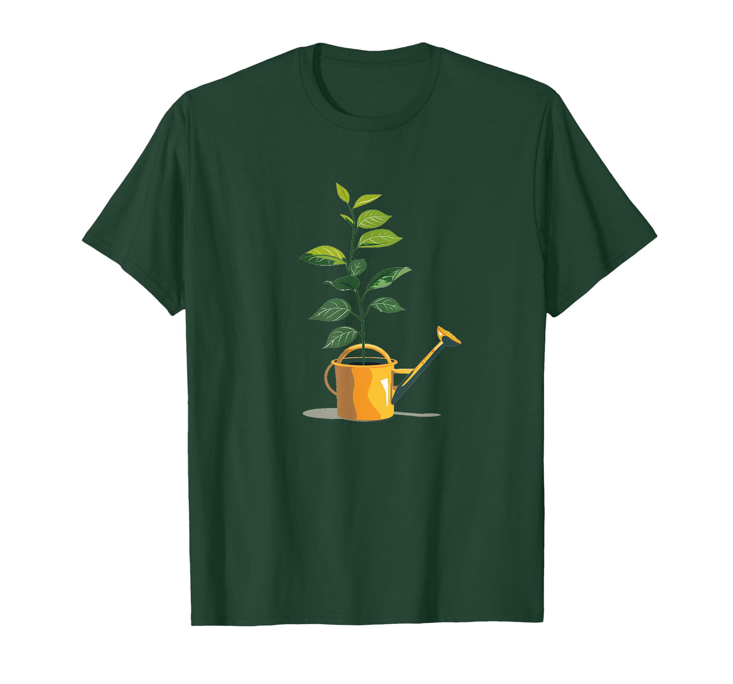 Potted Plant and Watering Can Graphic for a Cozy Garden T-Shirt